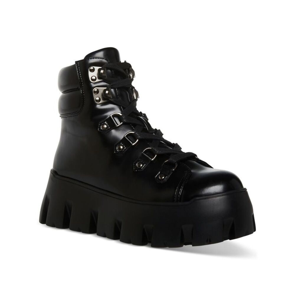 MADDEN GIRL Womens Black 1.5 Platform Front Alpine Round Toe Wedge Booties 8.5 M
